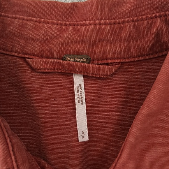 Free People Women’s Cropped Chore Jacket Copper Auburn Color Sz small - Picture 10 of 12